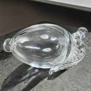 Vintage Venetian Art Glass Paperweight Figurine Fruit Shaped Clear Glass Italian